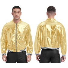 Men Coat Bomber Outerwear Baseball Jacket Party Cardigan Hiphop Clubwear Short