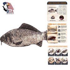 Novelty Fish Pencil Case Zipper Stationery Bag Pen Makeup Brushes Markers Coin