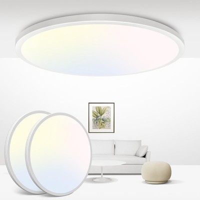Hochwertige LED-Deckenleuchte 28 W, 3200 lm, 29,5 cm, 3 Farben, Ultraflache D...