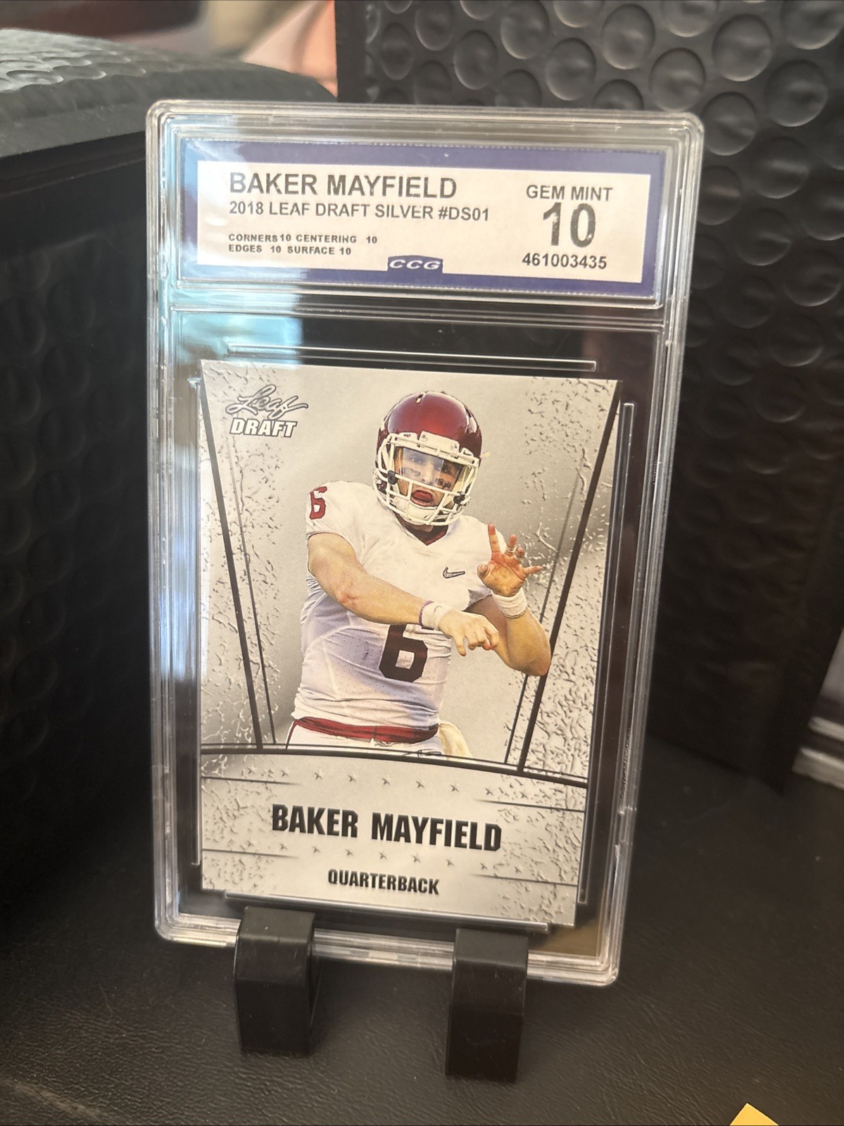 2018 Leaf Draft Baker Mayfield Draft Silver #DS-01 (RC) CGC 10 Sooners