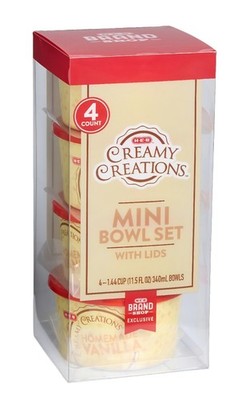 New H-E-B Brand Shop Creamy Creations Mini Bowl Set With Lids 4 Bowls HEB