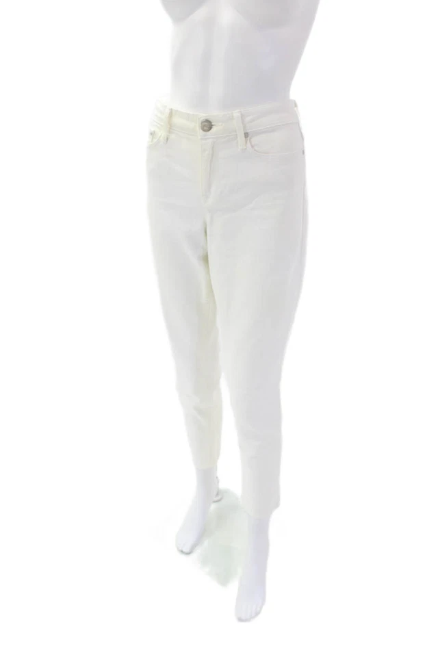Vince Womens Cotton Mid Rise Straight Leg Five Pocket Jeans White Size 30 - Image 2 of 4
