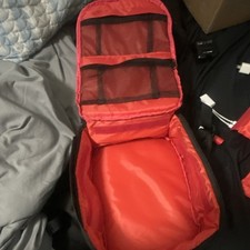 Black/Red Nylon Padded Camera Bag Insert w/ Dividers, Adjustable Compartments