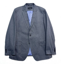 Banana Republic 44R Gray Blazer Jacket Sport Suit Coat Cotton Tailored Fit Mens