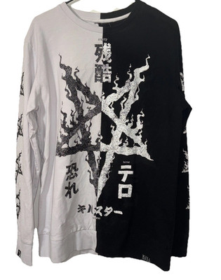 Killstar Night Terror Split Oversized Sweatshirt Size Medium