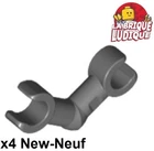 Lego 4X Arm Skeleton Clip Horizontal Grip Dark Gray 93609