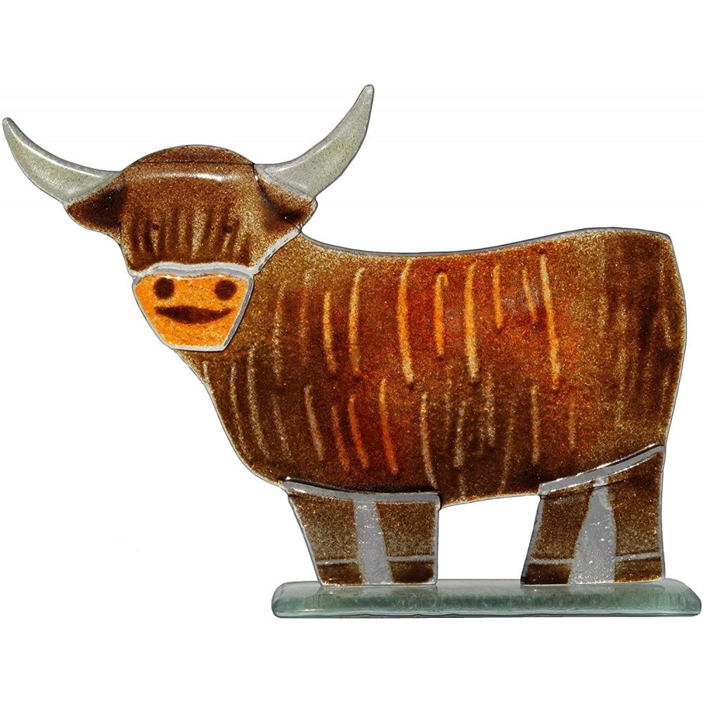 D & J Glassware Hamish Highland Cow Glass Animal