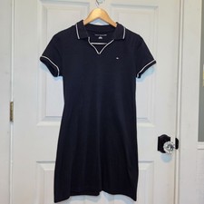 Tommy Hilfiger Navy Polo Dress M Short Sleeve Cotton Coastal Preppy Money