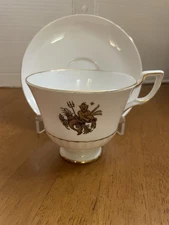 TUSCAN Zodiac Sign Aquarius Fine English Bone China Tea Cup & Saucer Gold Detail