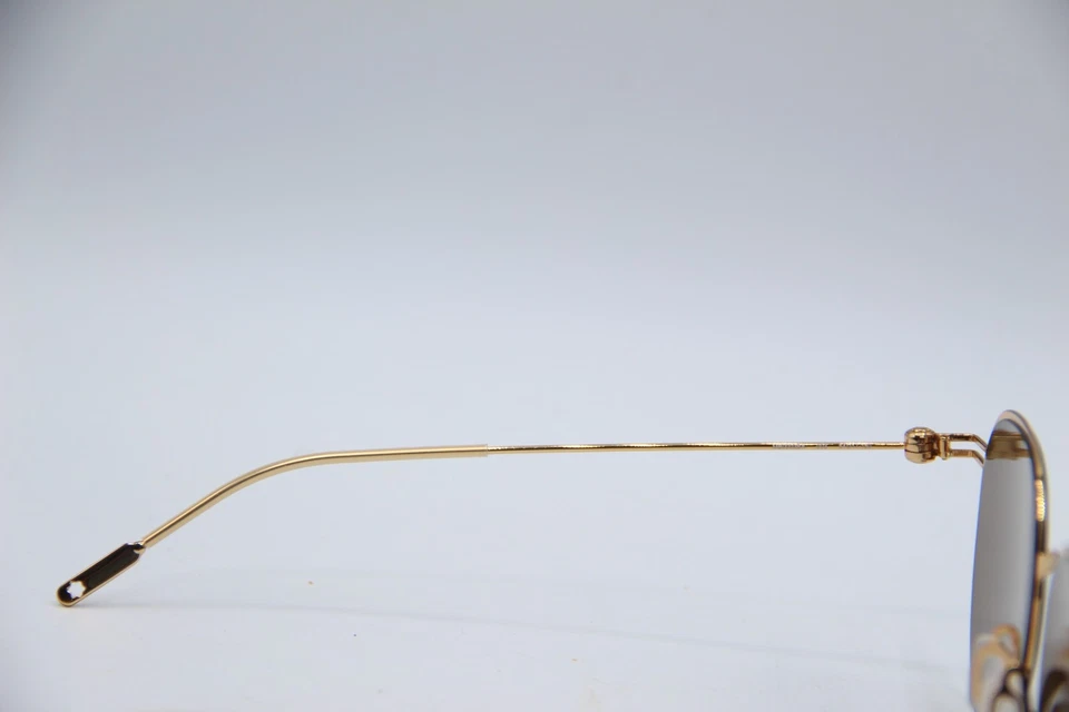 全新 MONTBLANC MB 0028A 003 棕色 正品 太阳镜 54-17 — 第 3/4 张图片