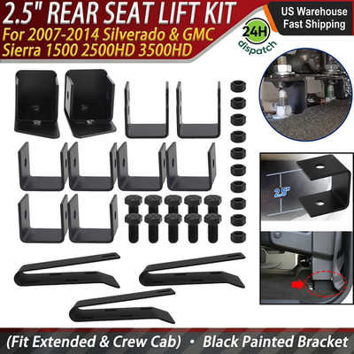 #ad For 2007 2014 GMC Sierra Chevy Silverado Crew Cab Rear Seat Lift Kit 2.5quot; inch $163.00