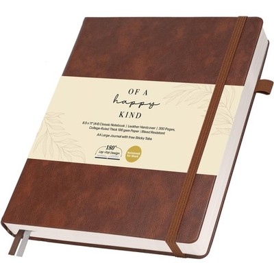 Thick Lined Journal Notebook 8.5x11'' with Big A4 Hardcover Leather  Brown  30...