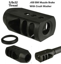 US .458 SOCOM, 5/8x32 Tanker Competition Muzzle Brake, Black Steel