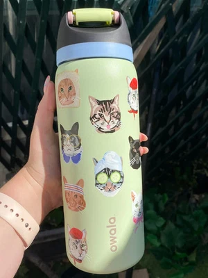 AS SHOW Owala 32oz FreeSip Water Bottle Cat Collage Catwala Urban Outfitters Exclusive N