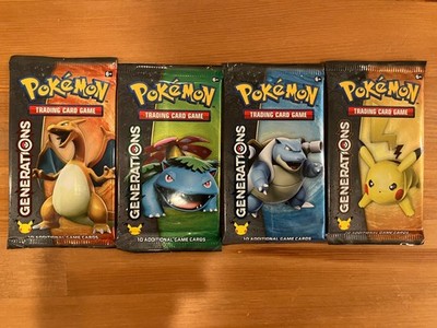 Pokemon TCG Generations Booster Pack Art Set (Set of 4 Booster
