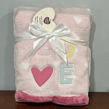 Parents Choice Pink Love Security Blanket Baby Hearts Polkadot Plush 30x40 New