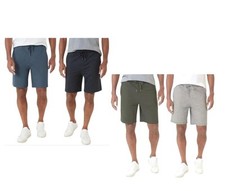 NEW MEN'S EDDIE BAUER 2 PK EVERYDAY COMFORT FIT SHORTS ONE ZIP POCKET VARIETY