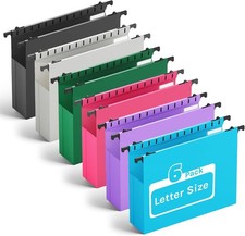 Extra Capacity Plastic Hanging File Folders Letter Size,Heavy Duty 2" Expanding