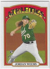 2021 TOPPS HERITAGE #531 JORDAN WEEMS RC OAKLAND ATHLETICS