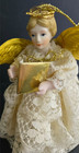 VINTAGE CHRISTMAS ANGEL LACE GOLD FOIL WINGS PORCELAIN FACE HANDS ORNAMENT 5" — photo 5