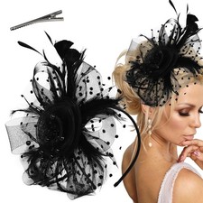 Arvintas Fascinators Hats for Women Tea Party 1 Count Pack of 1 , Black