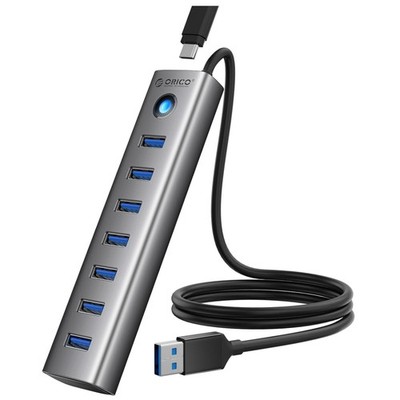 USB Hub 7 Port USB 3.0 Aluminium Kabel 100cm Datenübertragung Laptop PC