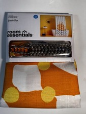 Room Essentials Bath Set - Shower Curtain 72 x 72in 12 Hooks Multicolor