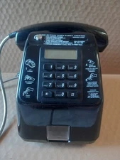 VTG Elt-Phon Payphone Hotel Motel Lobby Desktop Coin Operated Phone Black st-888