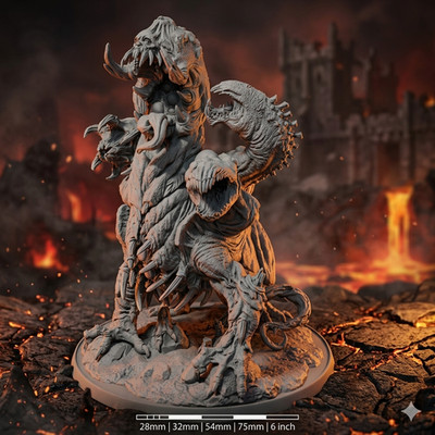 Void-Ravager Multi-Mouth Horror - Shadow Realm 28 32 54 75 150mm Resin Mini