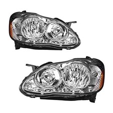 Headlights Assembly Compatible with Corolla 2003-2008 Corolla Chrome-Amber