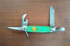 GIRL SCOUT 4 BLADE TOOL KUTMASTER FOLDING KNIFE AQUA GREEN UTICA NY FREE SHIP 🔪