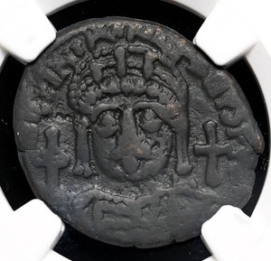 BYZANTINE. Justinian I, AD 527-565. Æ Follis, RY 31, NGC Choice Fine