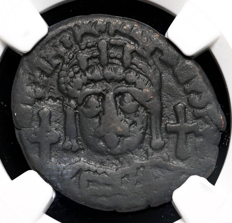 BYZANTINE. Justinian I, AD 527-565. Æ Follis, RY 31, NGC Choice Fine