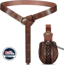 2 piezas Cintur n vikingo medieval Bolsa renacentista Bolsa de cuero medieval