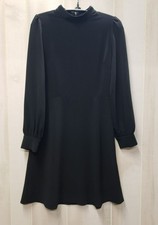 Banana Republic Black Dress, High Neck, Size 4, Long Sleeves, NO BELT, Back Zip