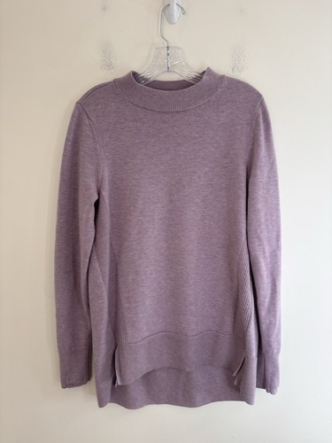 Duluth Trading Tunic Sweater Womens Medium Merino Wool Long Pullover Lilac Soft