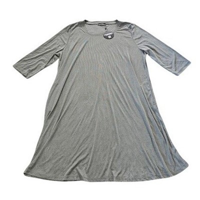Alembika Essential Relaxed Dress Women Size 6 US 16/18 Gray Lagenlook Minimalist