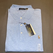 Ralph Lauren Men's Polo Shirt Big  Tall, Blue, Short Sleeve, Soft Touch Cotton