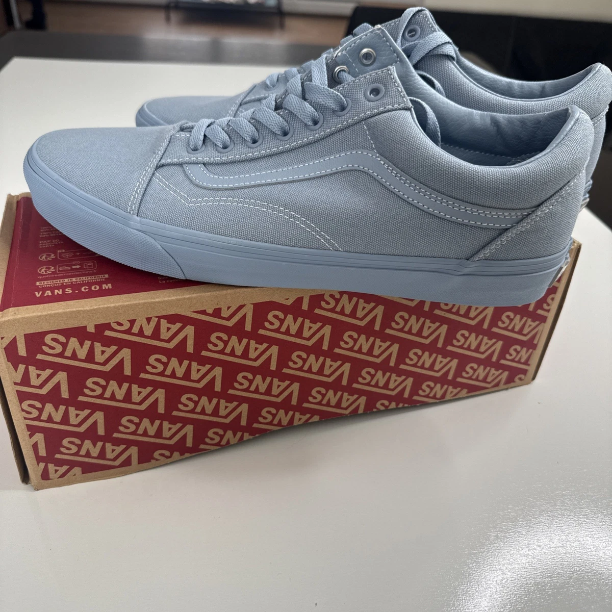 Vans Old Skool Pastel Mono - Dusty Blue for sale | eBay display picture 3