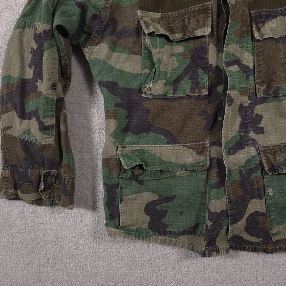 Vintage Propper Combat Field Jacket Mens Large Woodland Camo Ripstop BDU 90s - Image 4 of 4