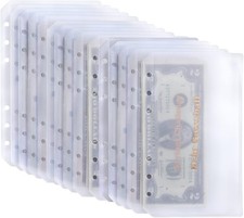 15pcs A6 Binder Pockets Zipless Cash Envelope...