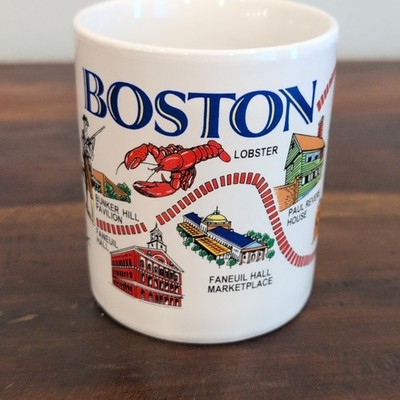 Boston The Historic Trail  Coffee/Tea Mug Cup souvenir W/Nice Historical Places