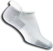 thorlos mens J Max Cushion Running Rolltop Socks Medium, White/Platinum