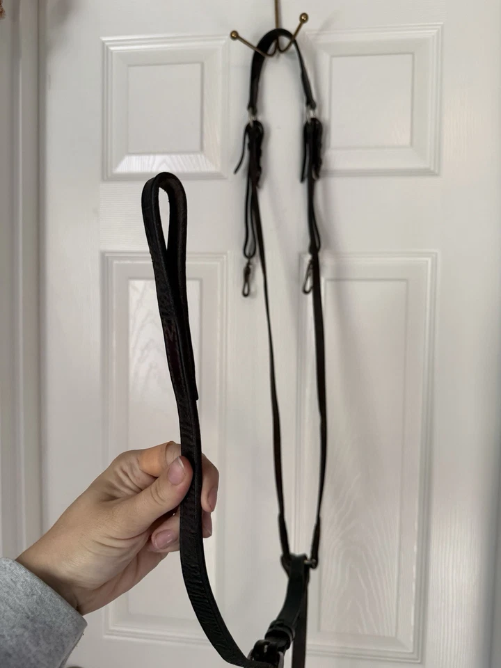 Pectoral Nunnfiner Inglés 3 Puntos Marrón Oscuro Tamaño Caballo Accesorio de Pie Foto 3 de 4