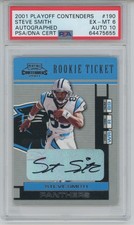 2001 Playoff Contenders Rookie Ticket Steve Smith Auto RC PSA EX-MT 6 Auto 10