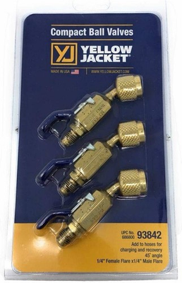 #ad #ad Yellow Jacket 93842Yellow JacketCompact Ball Valve 1 4quot; 45° 3 Pack $75.00