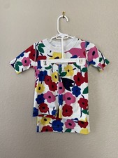 Hanna Andersson Kids Organic Cotton Short Pajama Set   White / Flower  US4/100cm