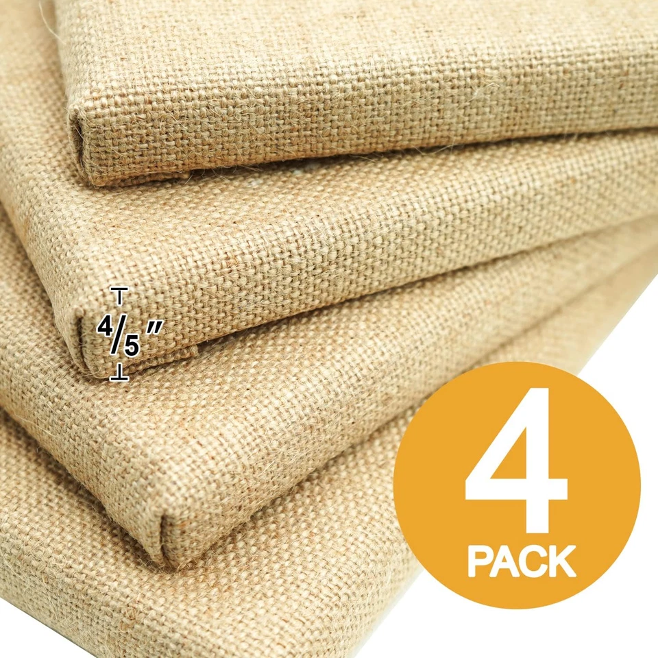 Stretched Burlap Canvas, 8X10 Inch/4 Pack - 100% Natural Jute, Transparent Gesso - Image 4 of 4