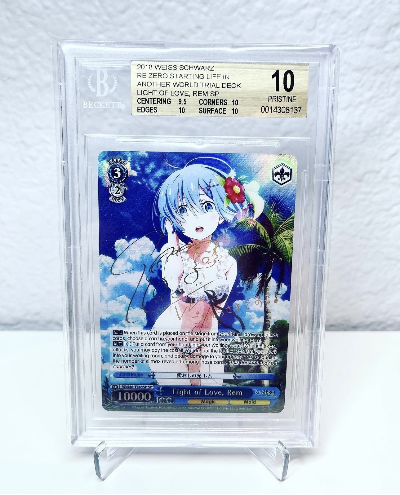 Weiss Schwarz Light of Love, Rem RZ/S46-TE43SP SP BGS 10 Pristine