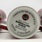 3 Anne Lønøeid Rosemaling Norway Porcelain Mugs Red Floral Gold Rim Vintage - Q7 — photo 5